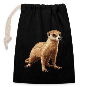 Mongoose's Mongoose - Closable cotton gift bag (14x20cm) - black - Front