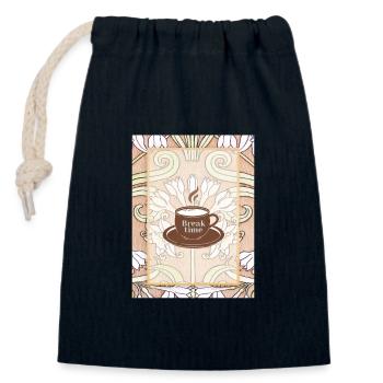 Kaffeebecher Kunst Tasse à café Art - Sac cadeau en coton avec cordon (14 x 20 cm) - bleu marine - Devant