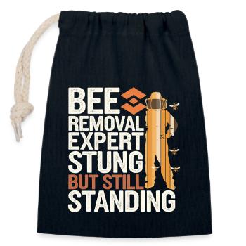 Bee Removal Specialist Live Swarm Rescue - Closable cotton gift bag (14x20cm) - navy - Front