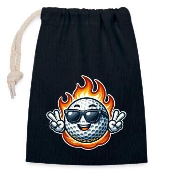 Golf Fireball - Closable cotton gift bag (14x20cm) - navy - Front