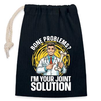 Chirurgien orthopédiste Problèmes osseux Je suis votre médecin - Sac cadeau en coton avec cordon (14 x 20 cm) - bleu marine - Devant