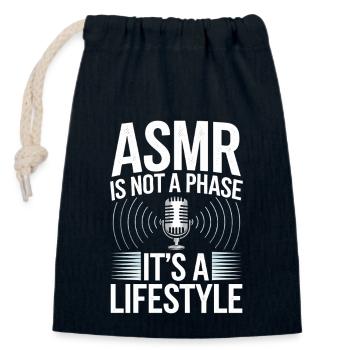 Asmr Creator Relaxation sensorielle Calmant - Sac cadeau en coton avec cordon (14 x 20 cm) - bleu marine - Devant