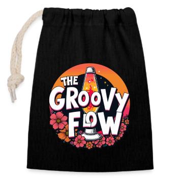Lava Lamp Retro Aesthetic Psychedelic - Closable cotton gift bag (14x20cm) - black - Front
