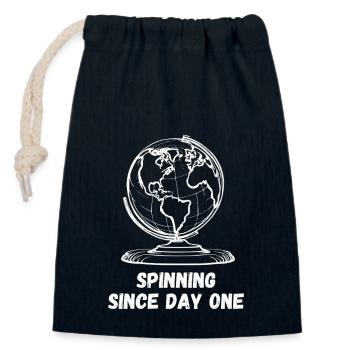 Spin Since Day One - Closable cotton gift bag (14x20cm) - navy - Front