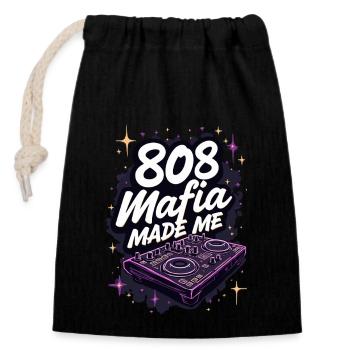 Producteur de musique 808 Bass Hip-hop Beatmaker - Sac cadeau en coton avec cordon (14 x 20 cm) - noir - Devant