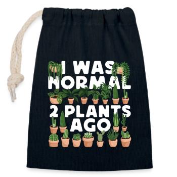 Amateur de plantes jardinant J’étais normal - Sac cadeau en coton avec cordon (14 x 20 cm) - bleu marine - Devant