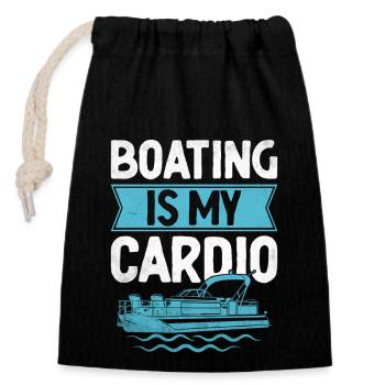 Bootfahren ist mein Cardio-Paddelboot - Verschließbarer Geschenkbeutel aus Baumwolle (14x20cm) - Schwarz - Vorne