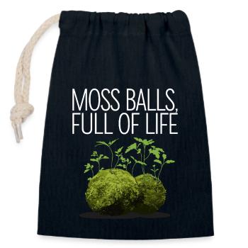 Kokedama Moss Ball Plantes Jardinage Japonais - Sac cadeau en coton avec cordon (14 x 20 cm) - bleu marine - Devant