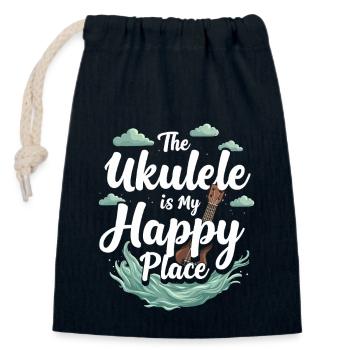 Ukulele -spieler Hawaiianischer Musik Tropical - Verschließbarer Geschenkbeutel aus Baumwolle (14x20cm) - Navy - Vorne