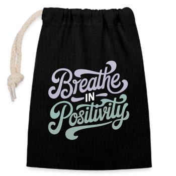 Positivity Inspirational Spirituality Quote - Closable cotton gift bag (14x20cm) - black - Front