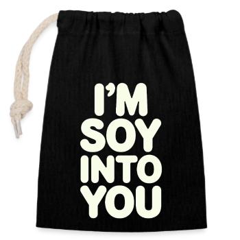 I'm Soy In Love With You Vegan Vegetarian - Closable cotton gift bag (14x20cm) - black - Front