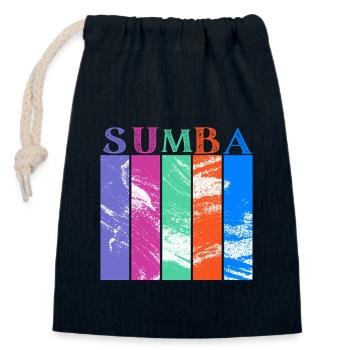 Sumba Indonesia - Closable cotton gift bag (14x20cm) - navy - Front