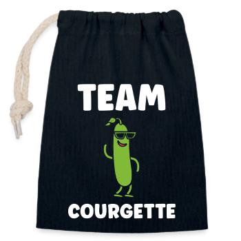 Zucchini-Humor - Verschließbarer Geschenkbeutel aus Baumwolle (14x20cm) - Navy - Vorne