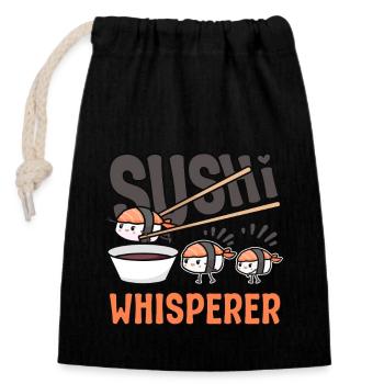 Japanese Food Lover Sushi Whisperer Sushi - Verschließbarer Geschenkbeutel aus Baumwolle (14x20cm) - Schwarz - Vorne