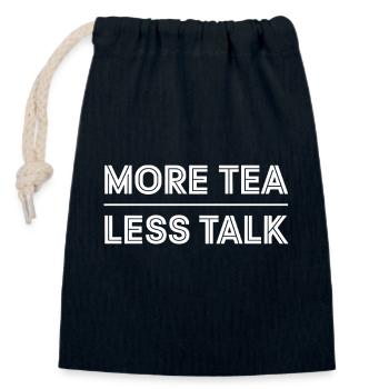 More Tea Less Talk Introvert Tea Lovers enthusiast - Closable cotton gift bag (14x20cm) - navy - Front