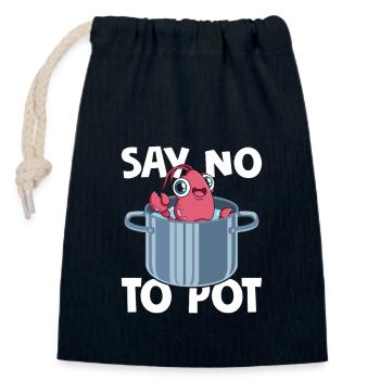 Say No To Pot Seafood Shrimp Lover - Verschließbarer Geschenkbeutel aus Baumwolle (14x20cm) - Navy - Vorne