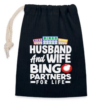 Bingo Player Spouse Forever - Closable cotton gift bag (14x20cm) - navy - Front