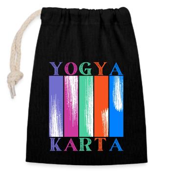Yogyakarta Indonesia - Closable cotton gift bag (14x20cm) - black - Front