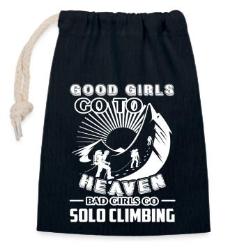 Climbing Bad Girls Go Solo Climbing - Closable cotton gift bag (14x20cm) - navy - Front