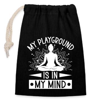 Pilates Enthusiasts Playground In My Mind Pilates - Verschließbarer Geschenkbeutel aus Baumwolle (14x20cm) - Schwarz - Vorne