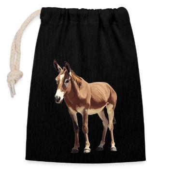 Mules Mule - Closable cotton gift bag (14x20cm) - black - Front