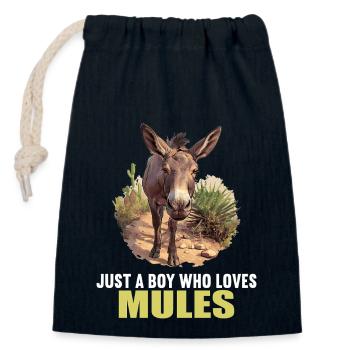 Mules Mule - Closable cotton gift bag (14x20cm) - navy - Front