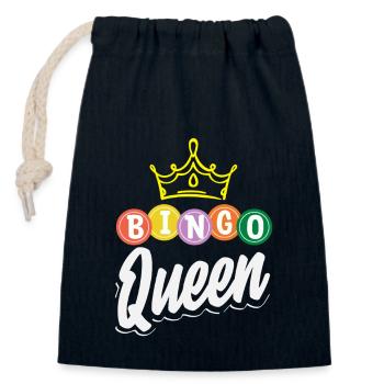Bingo Queen Player Crown - Closable cotton gift bag (14x20cm) - navy - Front