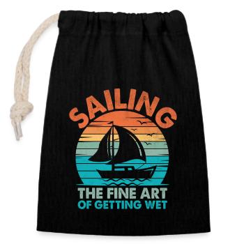 Sailing The Fine Art Of Getting Wet Paddle Boat - Closable cotton gift bag (14x20cm) - black - Front