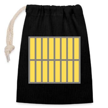 Graphic No. 4 - Closable cotton gift bag (14x20cm) - black - Front