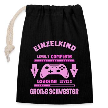 Only Child Complete - Loading Big Sister 2026 - Closable cotton gift bag (14x20cm) - black - Front