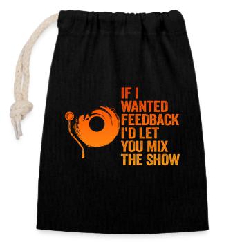 Wenn ich Feedback Sound Engineer wollte - Verschließbarer Geschenkbeutel aus Baumwolle (14x20cm) - Schwarz - Vorne