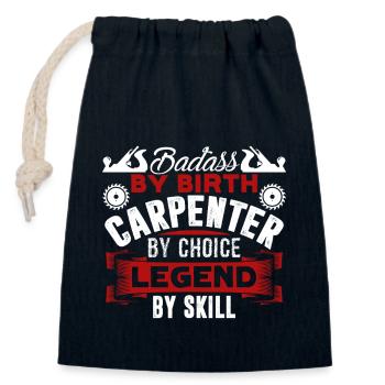 Badass By Birth Carpenter By Choice - Closable cotton gift bag (14x20cm) - navy - Front