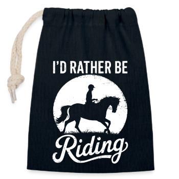 Chevaux Disant Sports Equestres Drôle Cheval Cadeau - Sac cadeau en coton avec cordon (14 x 20 cm) - bleu marine - Devant