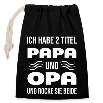 DEUX TITRES OH MEIN GOT - Sac cadeau en coton avec cordon (14 x 20 cm) - noir - Devant