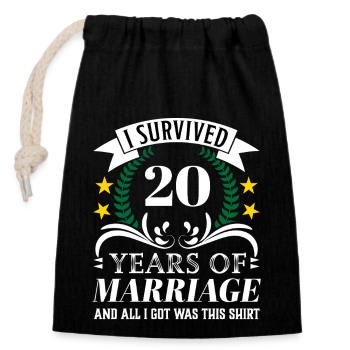 ans de mariage Plan d’art 1 Exemplaire 4 - Sac cadeau en coton avec cordon (14 x 20 cm) - noir - Devant