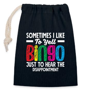 Joueur de bingo Citation drôle Conception - Sac cadeau en coton avec cordon (14 x 20 cm) - bleu marine - Devant