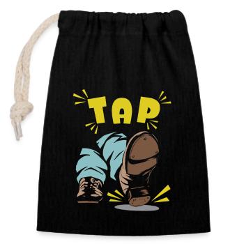 TAP Steps Rhythm Dynamics for Dance Enthusiasts - Closable cotton gift bag (14x20cm) - black - Front