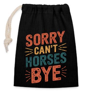 Chevaux Disant Sports Equestres Drôle Cheval Cadeau - Sac cadeau en coton avec cordon (14 x 20 cm) - noir - Devant