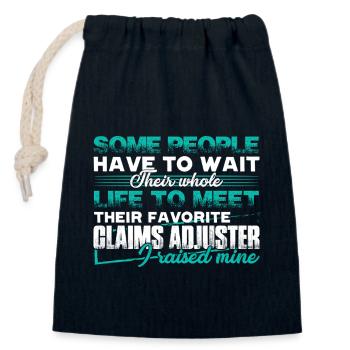 Claims Adjuster Proud Claims Adjuster Parent - Closable cotton gift bag (14x20cm) - navy - Front