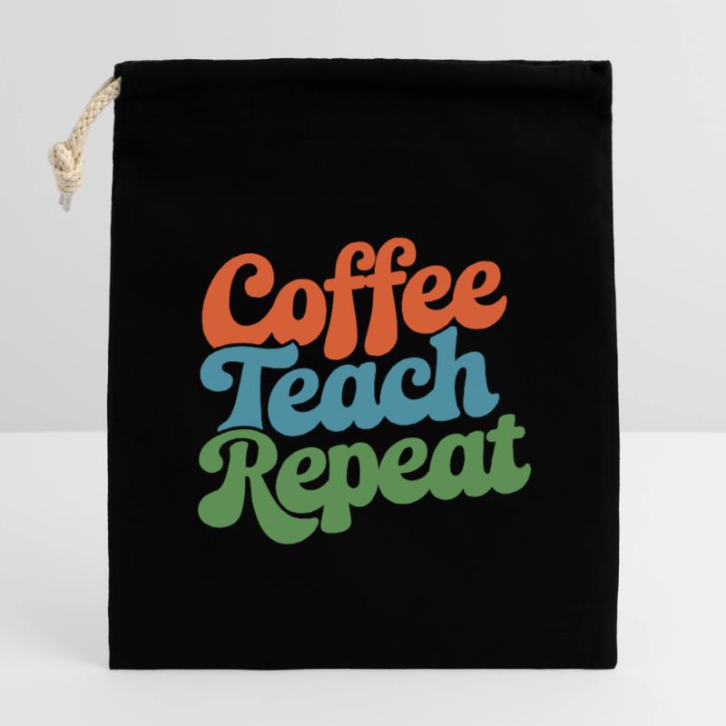 Coffee Instructor Repeat Daily Routine Closable cotton gift bag (14x20cm)