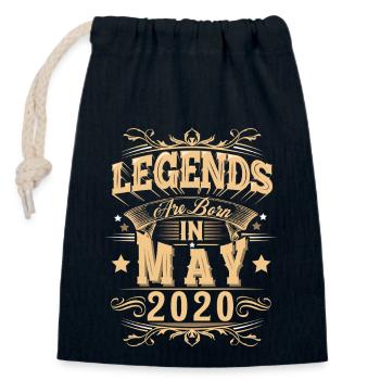 Légende de l’anniversaire de mai 2020 - Sac cadeau en coton avec cordon (14 x 20 cm) - bleu marine - Devant