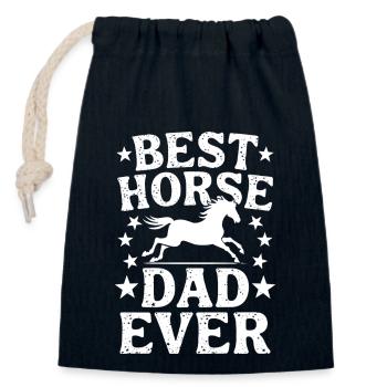 Chevaux Disant Sports Equestres Drôle Cheval Cadeau - Sac cadeau en coton avec cordon (14 x 20 cm) - bleu marine - Devant