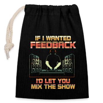 Wenn ich Feedback Sound Engineer wollte - Verschließbarer Geschenkbeutel aus Baumwolle (14x20cm) - Schwarz - Vorne