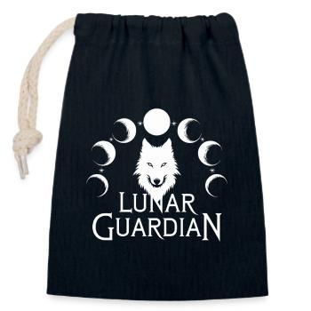 Lunar Guardian Wolf mit Mondphasen - Verschließbarer Geschenkbeutel aus Baumwolle (14x20cm) - Navy - Vorne
