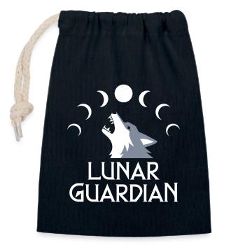 Lunar Guardian Wolf Und Mondphasen - Verschließbarer Geschenkbeutel aus Baumwolle (14x20cm) - Navy - Vorne