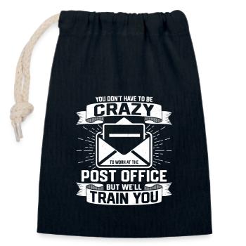 You Don't Have To Be Crazy Mailman Postal Worker - Verschließbarer Geschenkbeutel aus Baumwolle (14x20cm) - Navy - Vorne