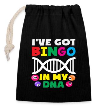 Bingo Players In My Genes DNA - Closable cotton gift bag (14x20cm) - black - Front