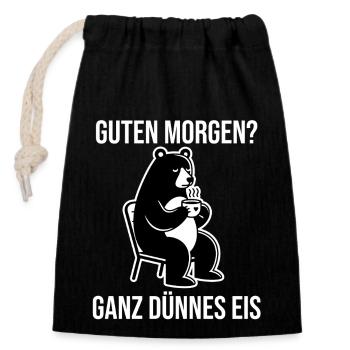 Bad Morning Plan de travail 1 Copie 2 - Sac cadeau en coton avec cordon (14 x 20 cm) - noir - Devant