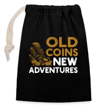 Numismatics Coin Roman Collection - Closable cotton gift bag (14x20cm) - black - Front
