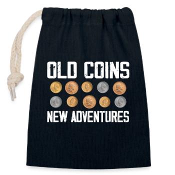 Numismatics Coin Roman Collection - Closable cotton gift bag (14x20cm) - navy - Front